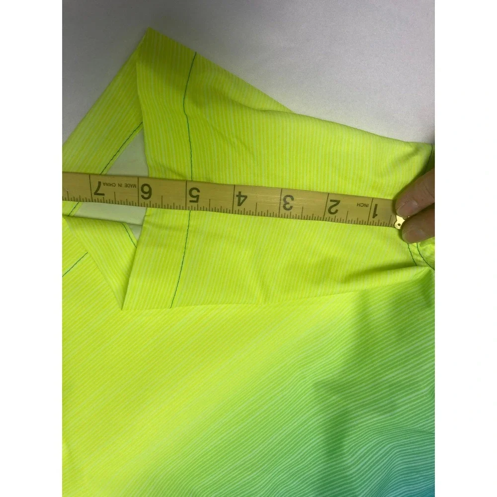 Wave Zone Men's XL Swim Trunks Blue Green Ombre Volley Shorts Mesh Lined NWT